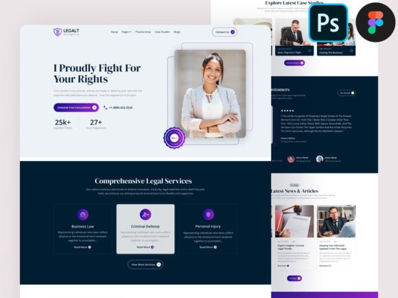 Download Consulting Website Design Figma &amp; PSD - Website design Collection