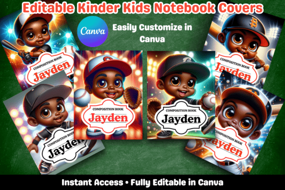 Download Editable Kinder Kids Baseball Notebook C - Premium Resources