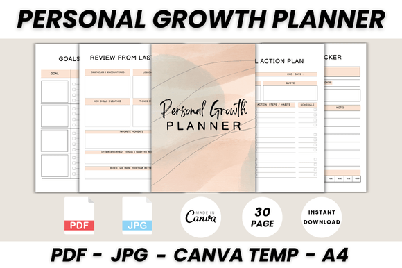 Download Personal Growth Planner Canva Template - Personal growth planner Collection