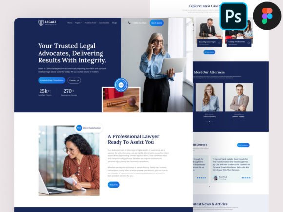 Download Consulting Website Design Figma &amp; PSD - Website design Collection
