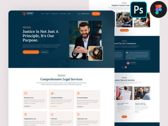Download Consulting Website Design Figma &amp; PSD - Website design Collection