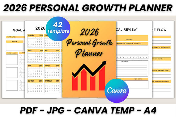 Download 2026 Personal Growth Planner Canva - Personal growth planner Collection