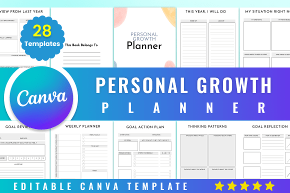 Download Editable Personal Growth Planner Canva - Personal growth planner Collection