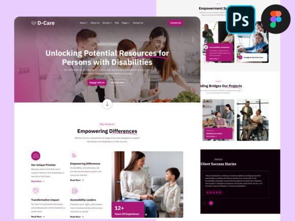 Download D Care Website Design UI Figma &amp; PSD - Website design Collection