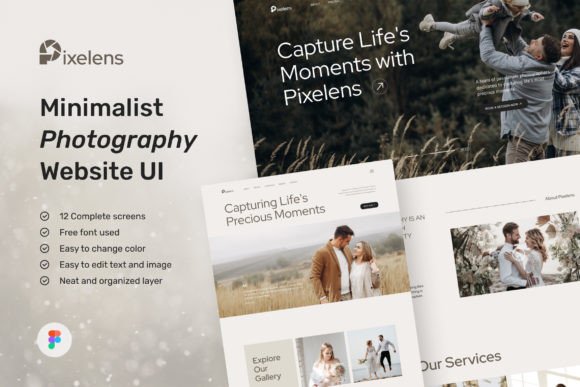 Download Pixelens – Photography Website Design UI - Website design Collection